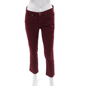 Eileen Fisher Womens Cotton Straight Leg Zip Fly Skinny Jeans Red Size 2